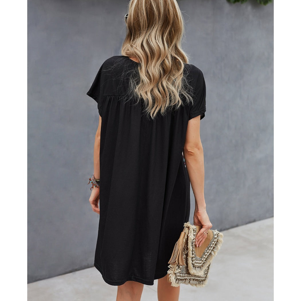 Troposa - Flowy Boho Print Dress for Everyday Wear