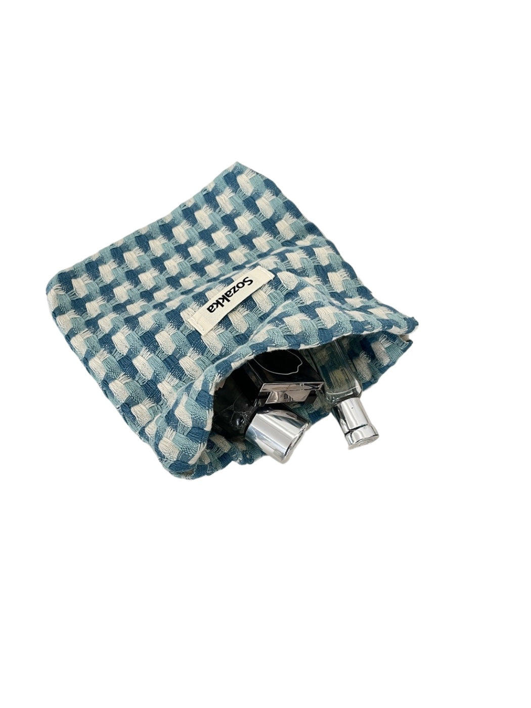 Cosbai - Checkerboard Drawstring Cosmetic Pouch