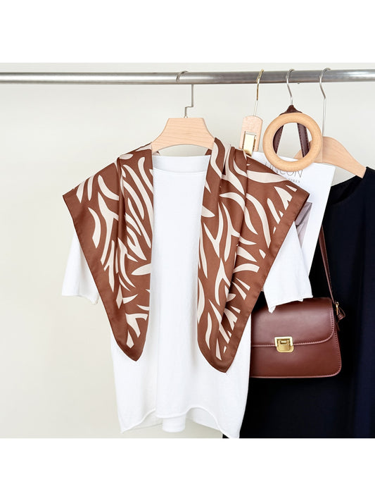 Scarvii - Retro Zebra Print Fashion Square Scarf