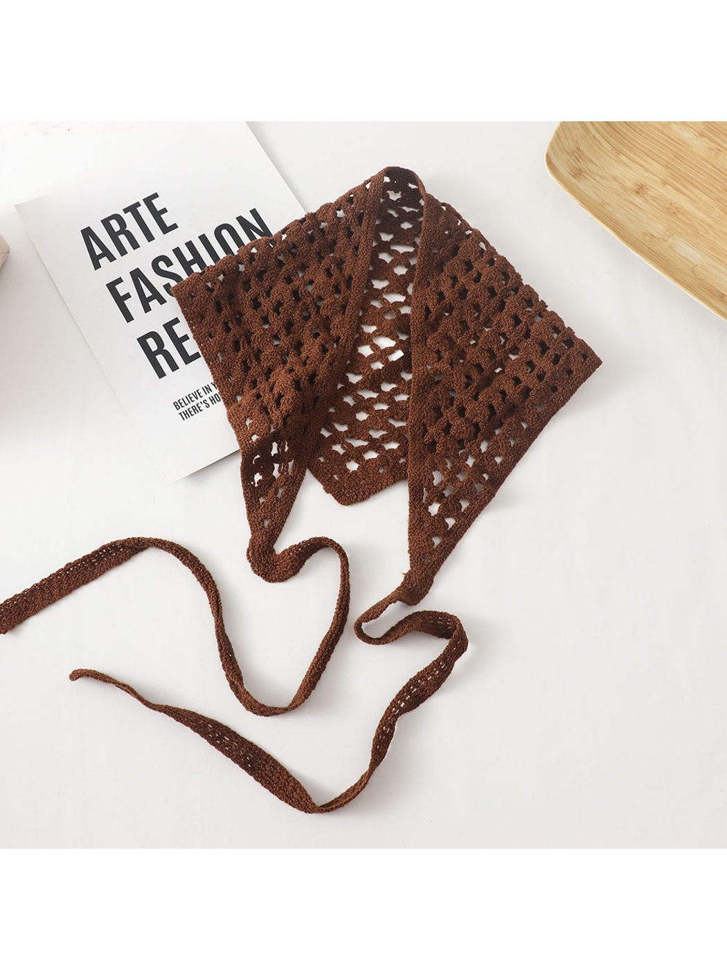 Scarvii - Cutout Lattice Tie Layering Triangle Headband