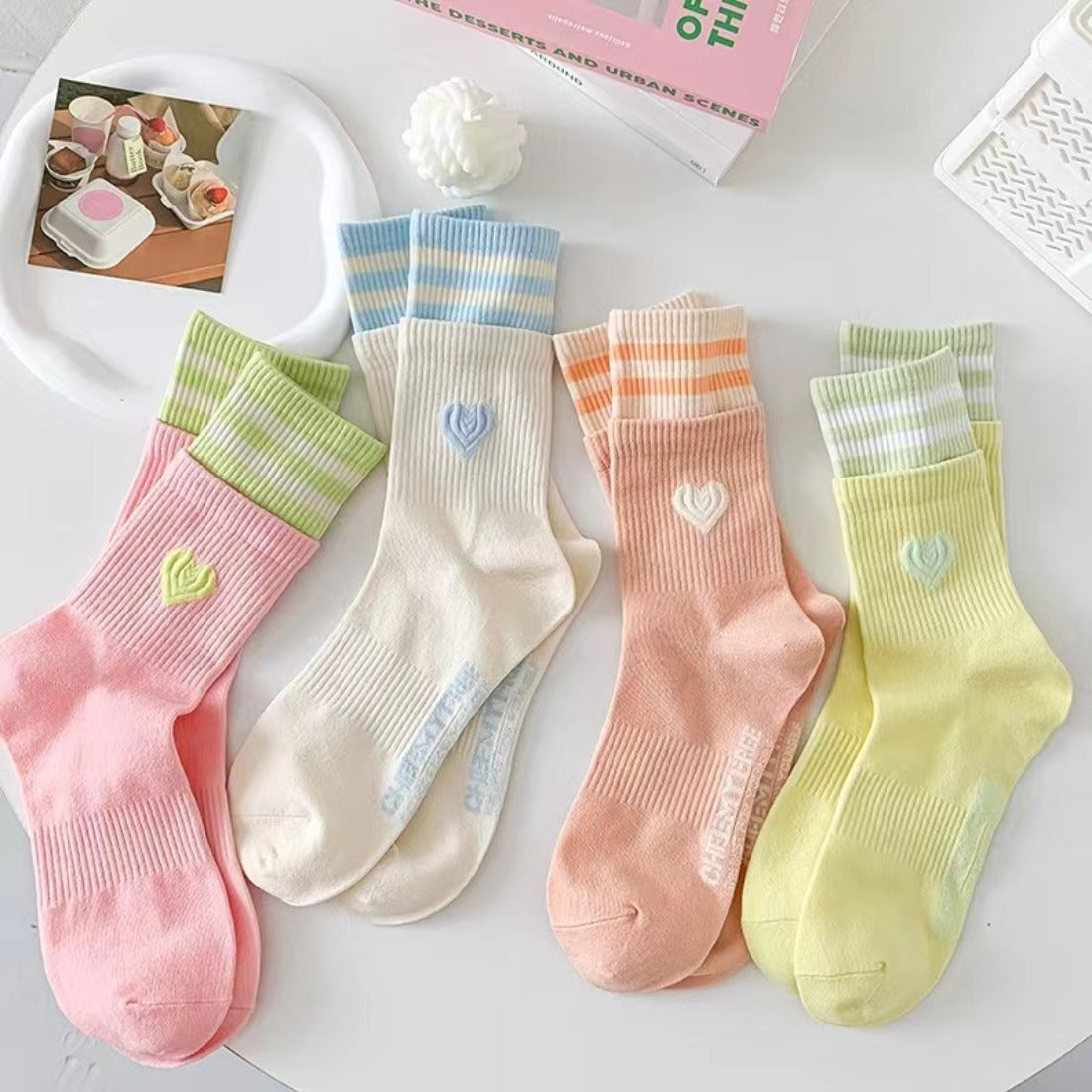 Rufia - Colorblock Heart Socks