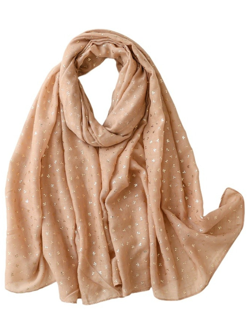 Scarvii - Tiny Gold Floral Print Scarf - Fresh & Elegant