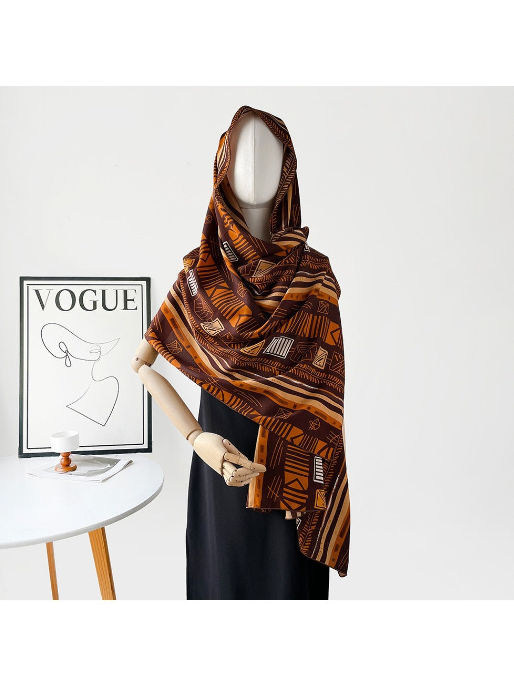Scarvii - Geometric Print Long Scarf - Timeless & Chic