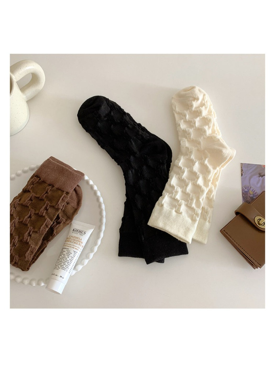 Rufia - Sculpted Texture Crew Socks