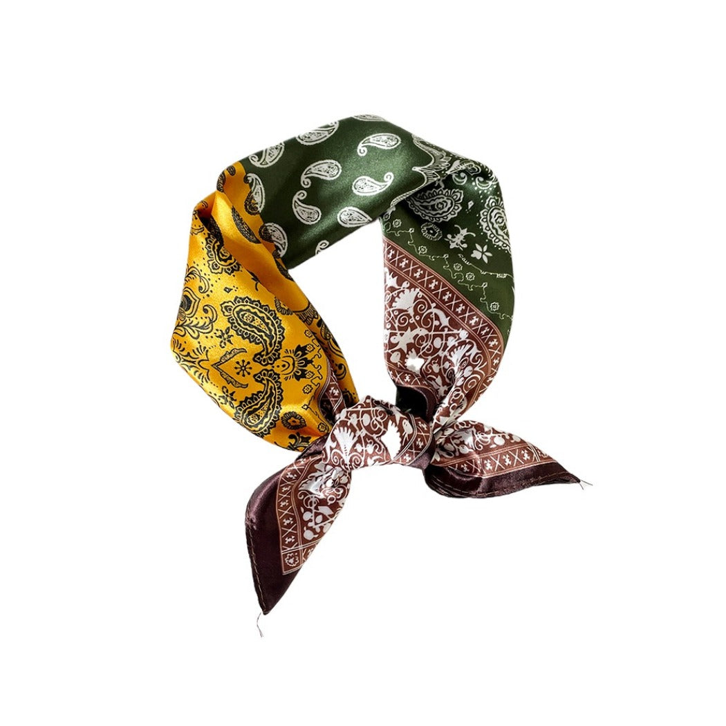 Scarvii - 24" Summer Classic Paisley Print Square Scarf