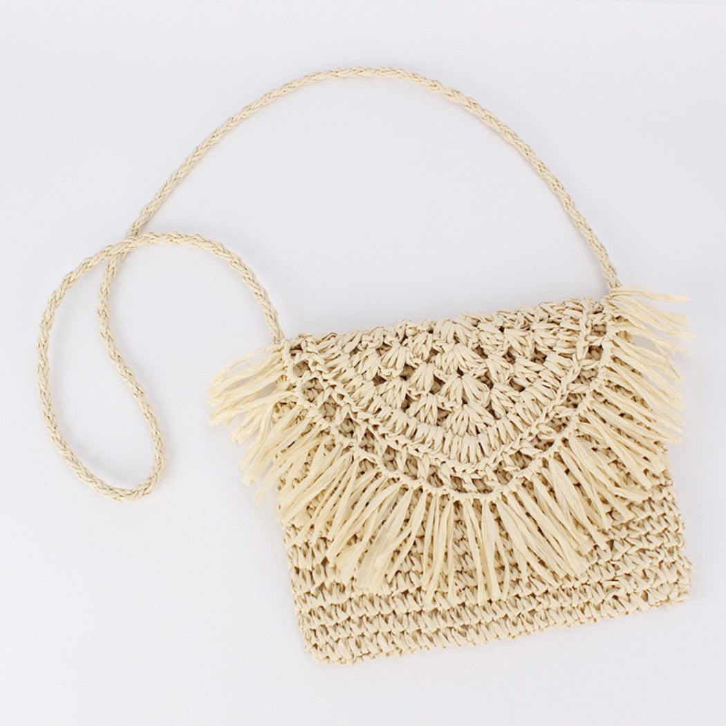 Cosbai - Boho Square Woven Fringe Crossbody Bag - Stylish & Simple