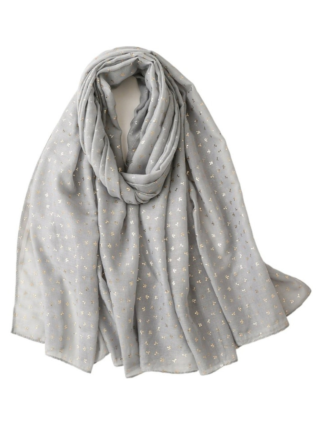 Scarvii - Tiny Gold Floral Print Scarf - Fresh & Elegant