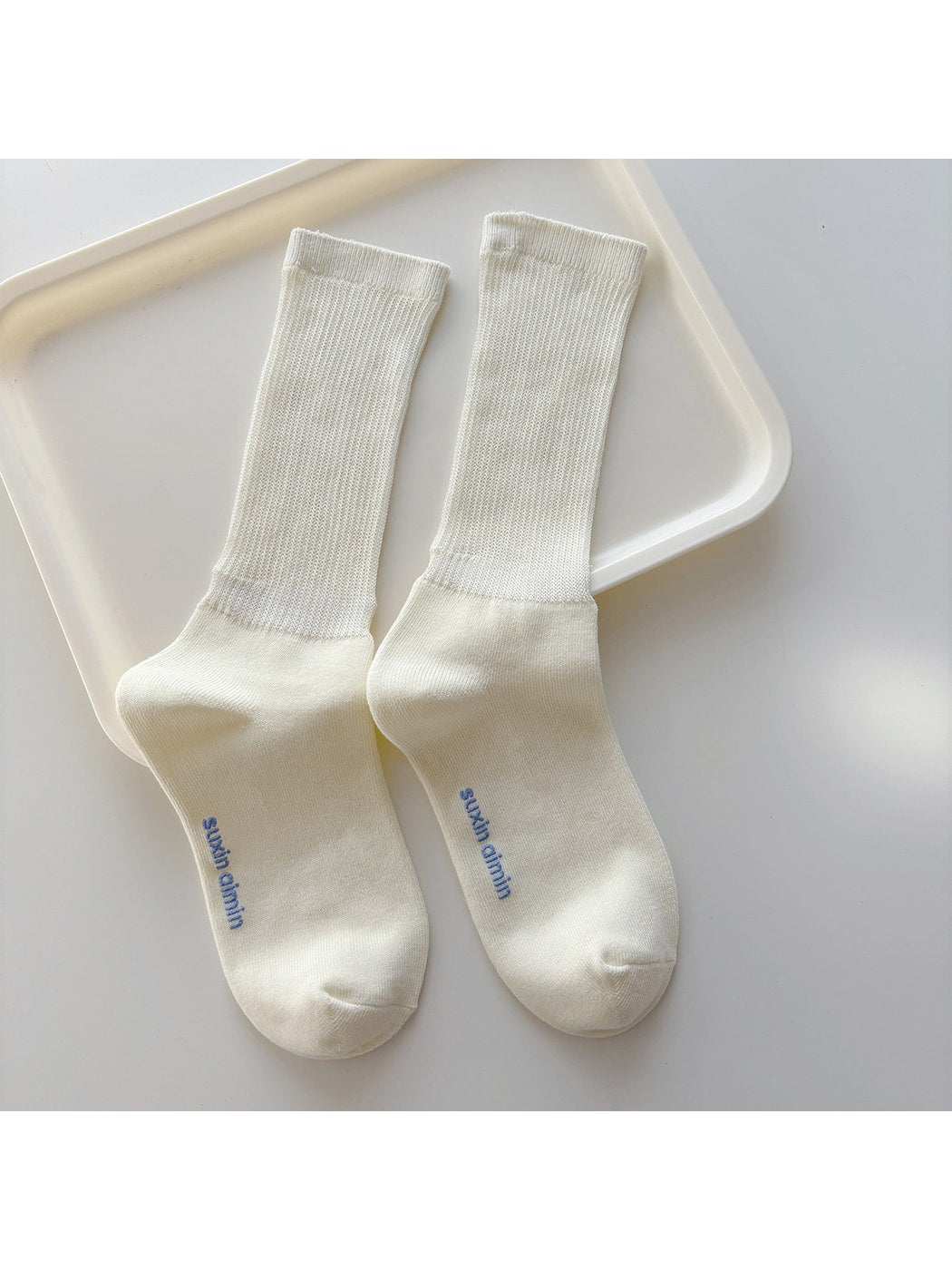 Rufia - Minimal Style Solid Color Crew Socks