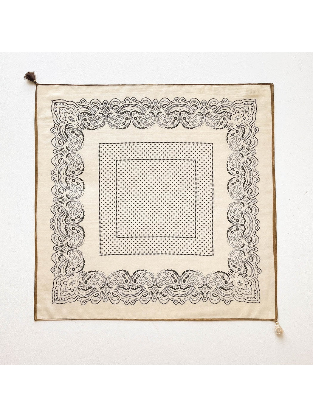 Scarvii - Vintage Polka Dot Center Print Square Scarf