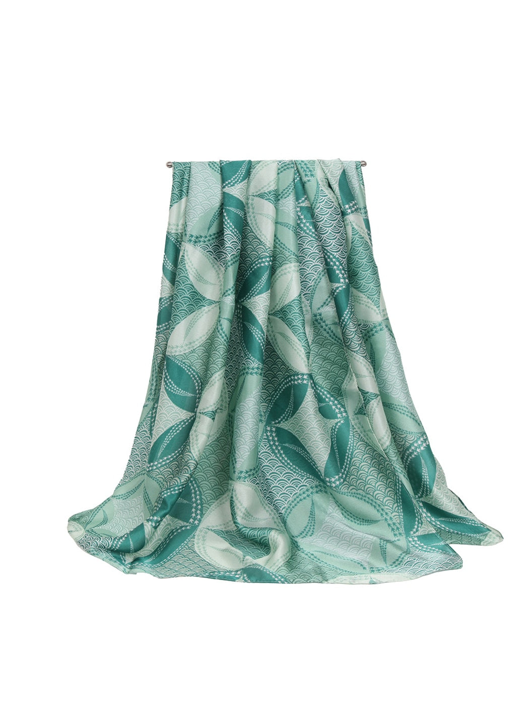 Scarvii - Four-leaf Geometric Print Long Scarf