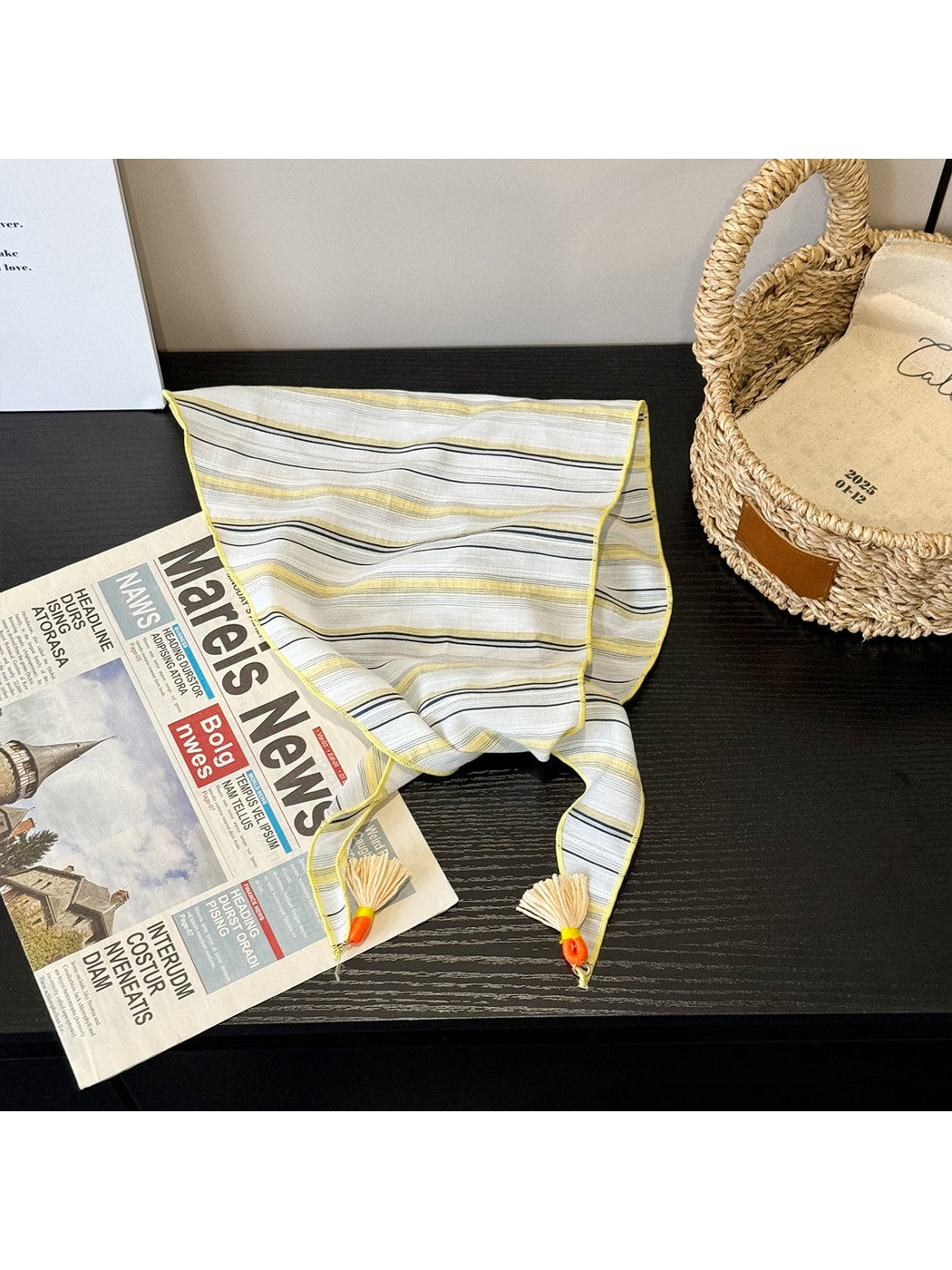 Scarvii - Fresh Striped Tassel Triangle Bandana