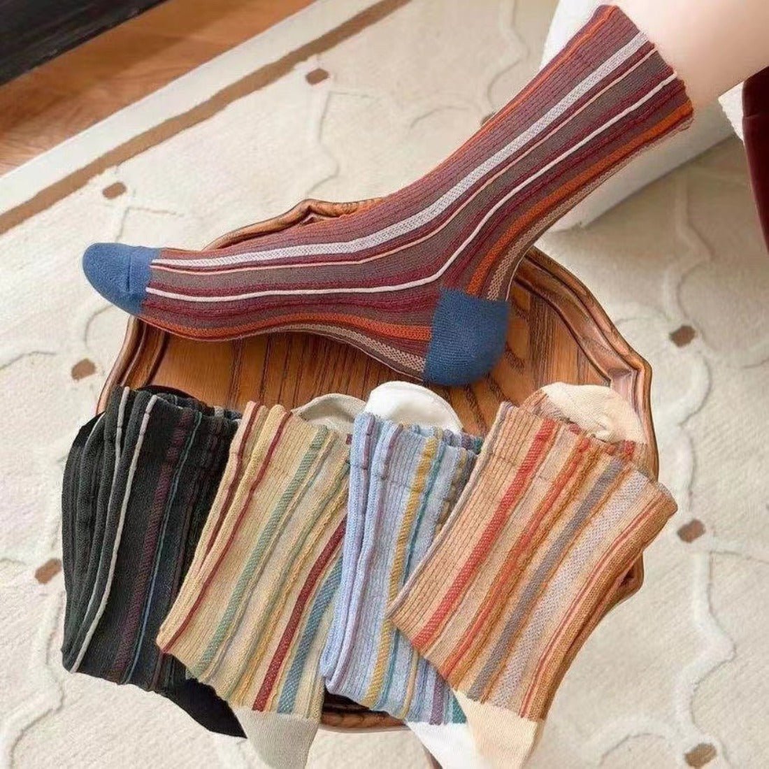Rufia - Bohemian Colorblock Striped Socks