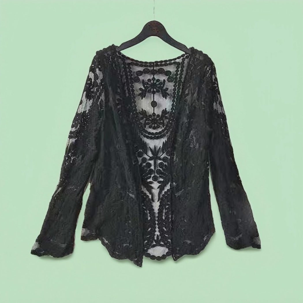 Crosa - Lace Beach Cover-Up – Sheer Swimwear Wrap & Summer Cardigan