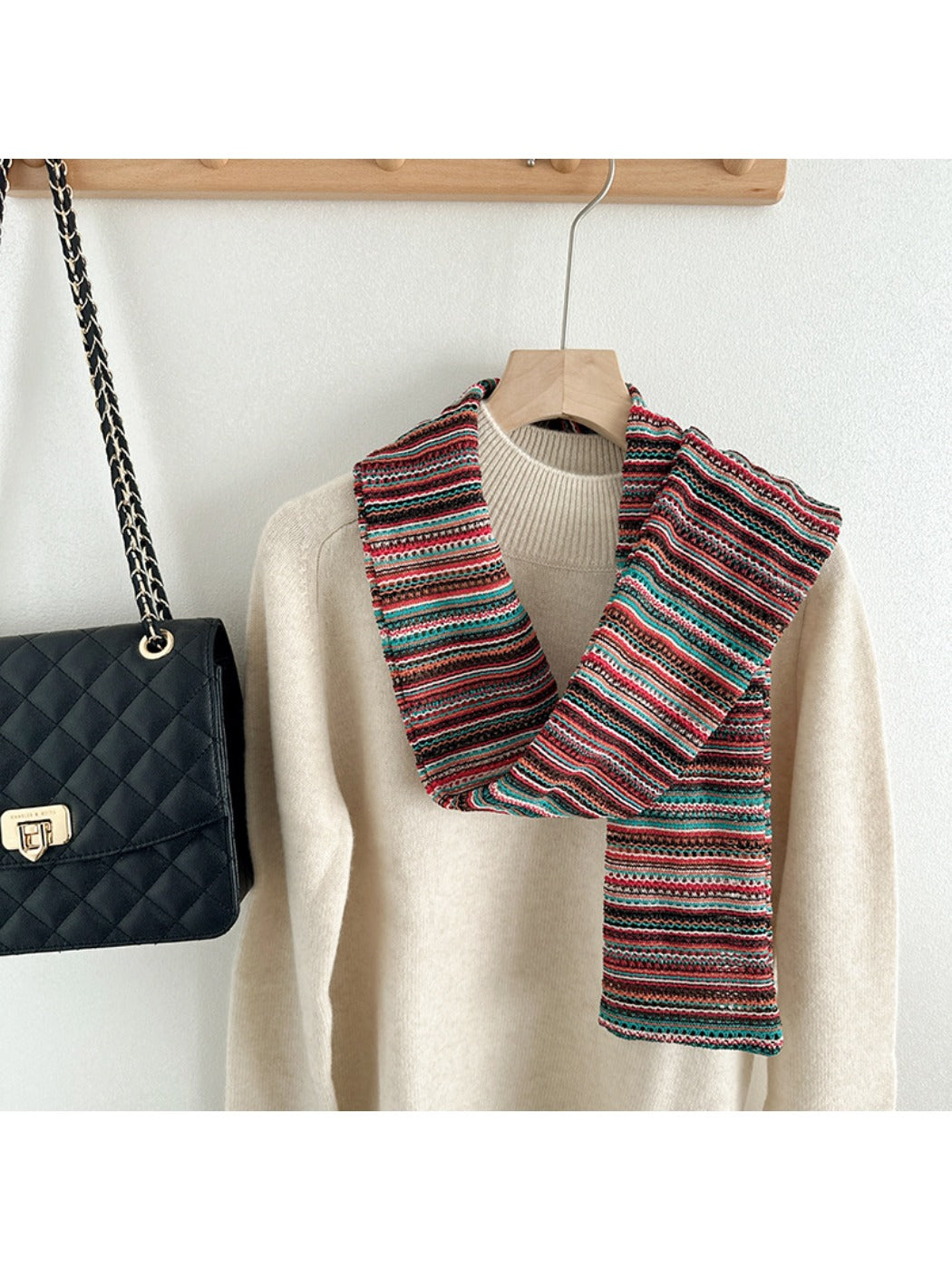 Scarvii - Winter Couple's Openwork Striped Scarf
