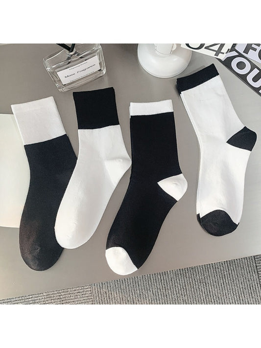 Rufia - Black and White Contrast Crew Socks product image 2