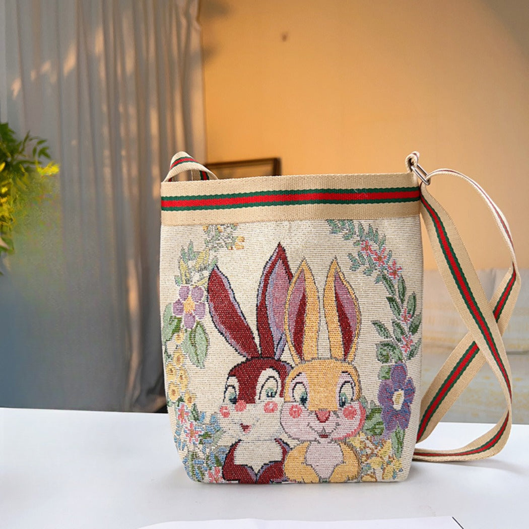 Cosbai - Cute Cartoon Crossbody Bag With Zipper