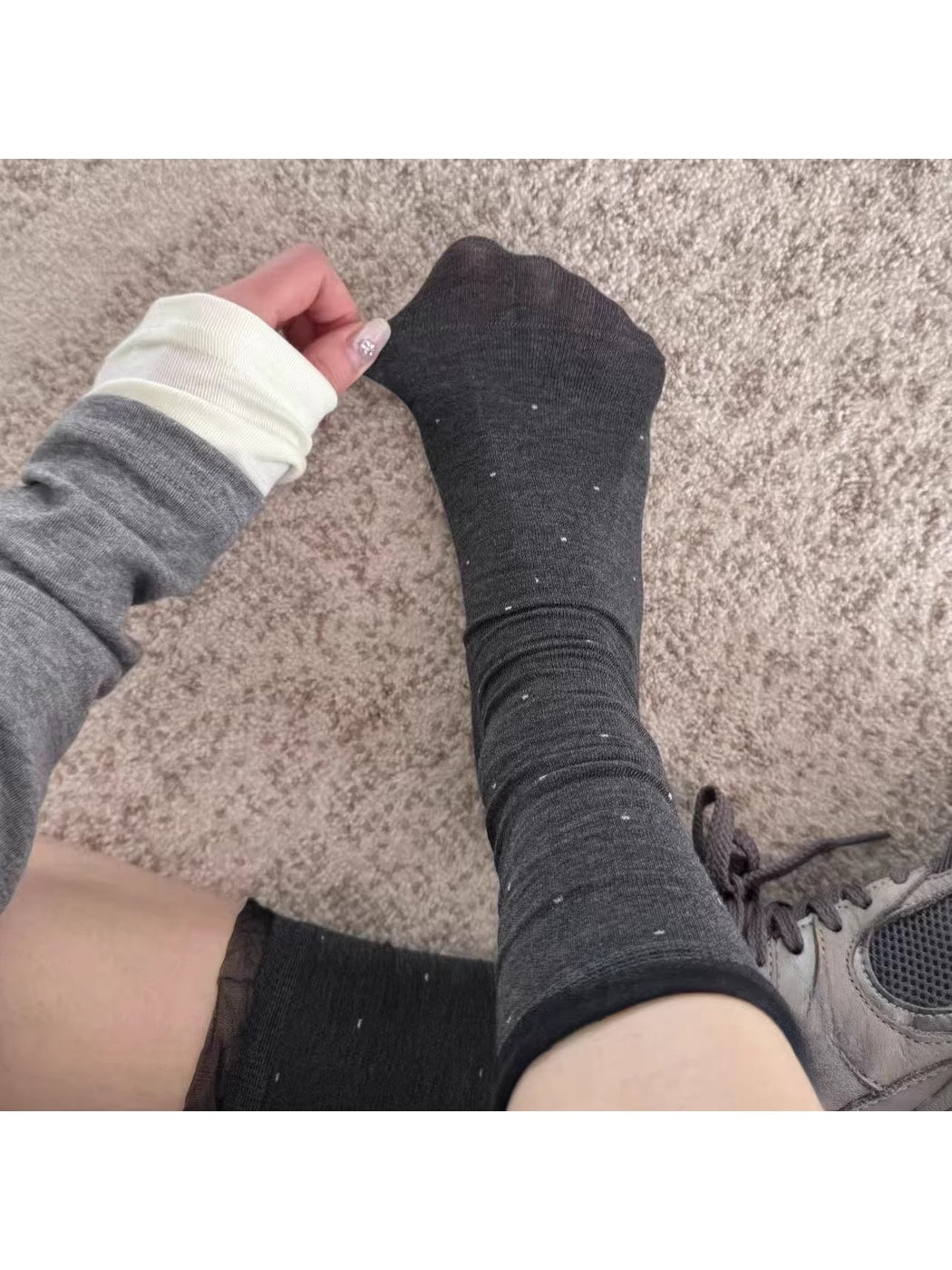 Rufia - Simple Polka Dot Casual Crew Socks