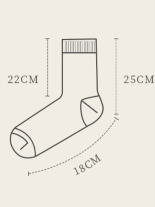 Rufia - Vintage Solid Color Mid-Calf Socks for Women