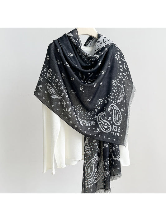 Scarvii - Summer Muted Paisley Print Wrap Scarf