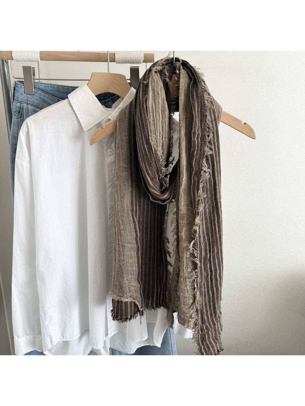 Scarvii - Soft Texture Fringe Scarf