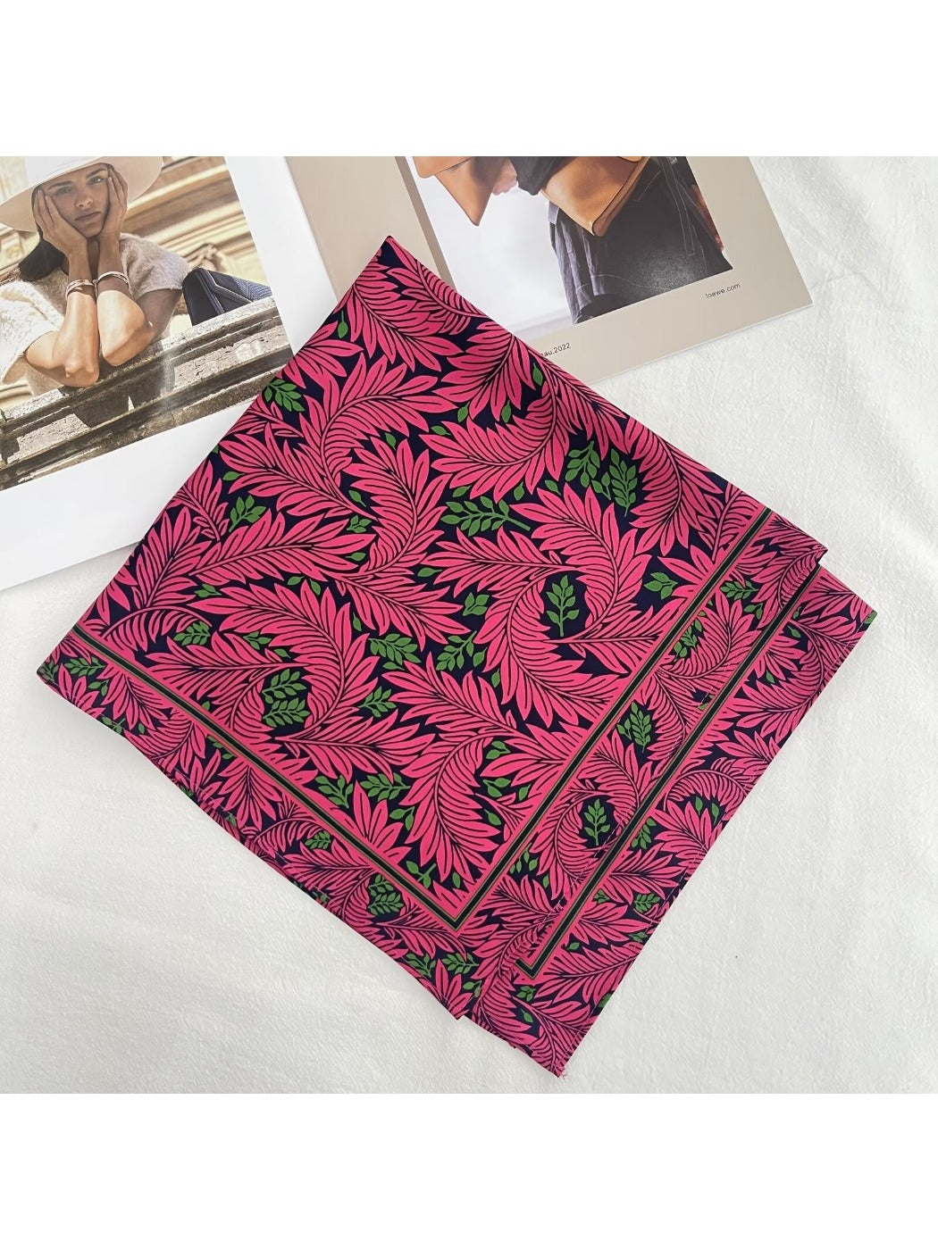 Scarvii - Stripe Floral Print Scarf - Elegant & Versatile