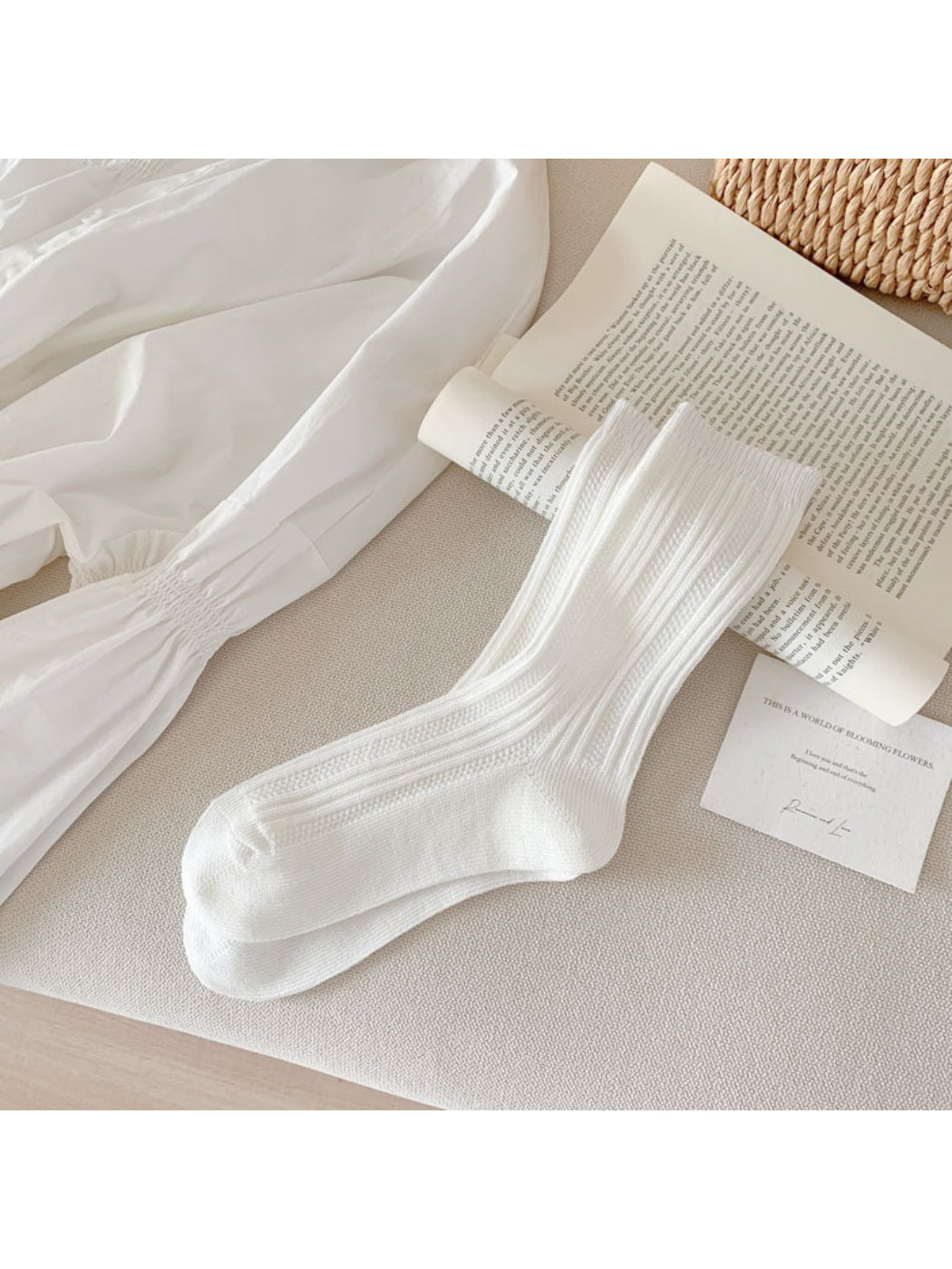 Rufia Soft Ribbed Textured Casual Crew Socks product image 7