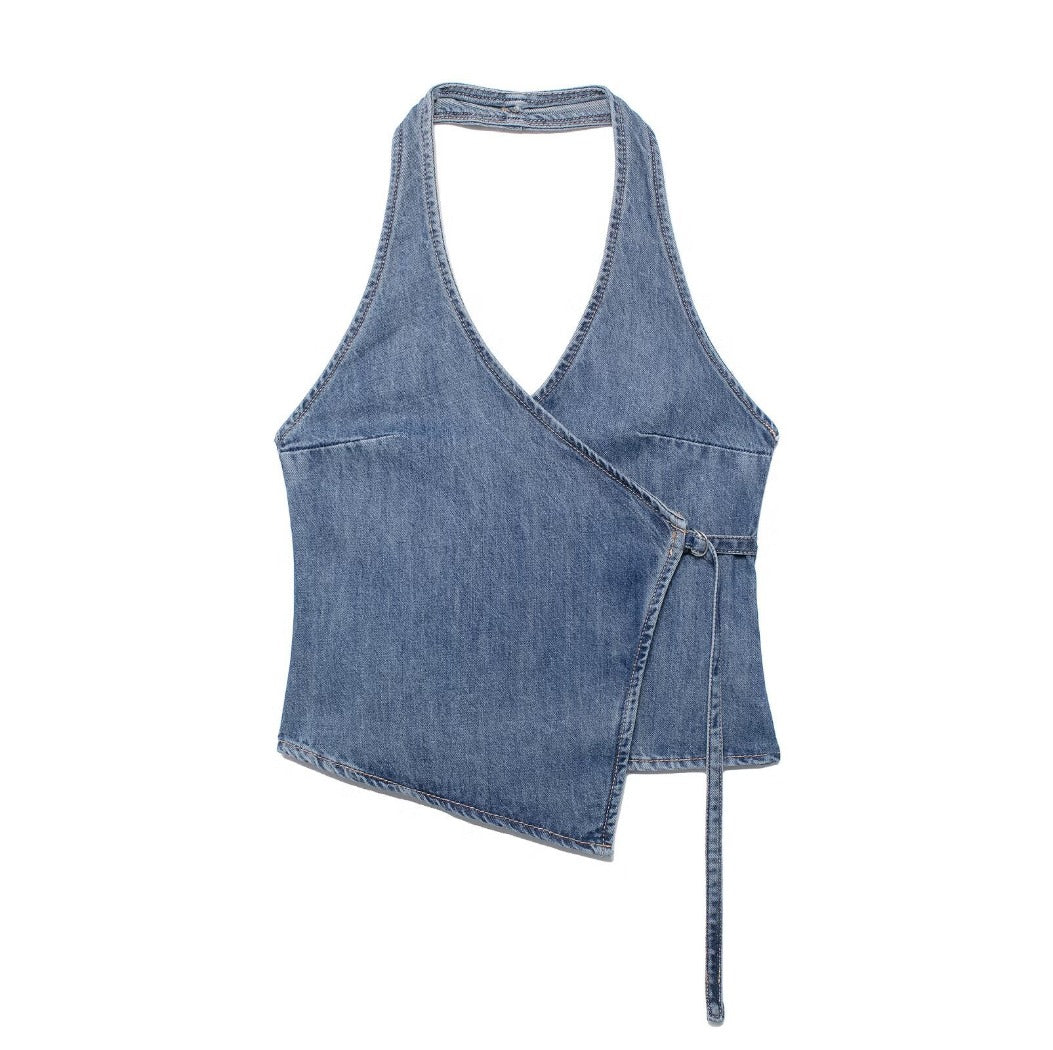 Vesty - Denim Halter Neck Top - Summer Chic