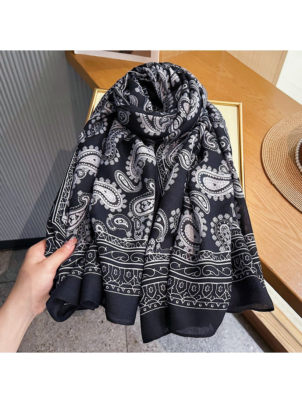Scarvii - Classic Paisley Print Lightweight Wrap Scarf