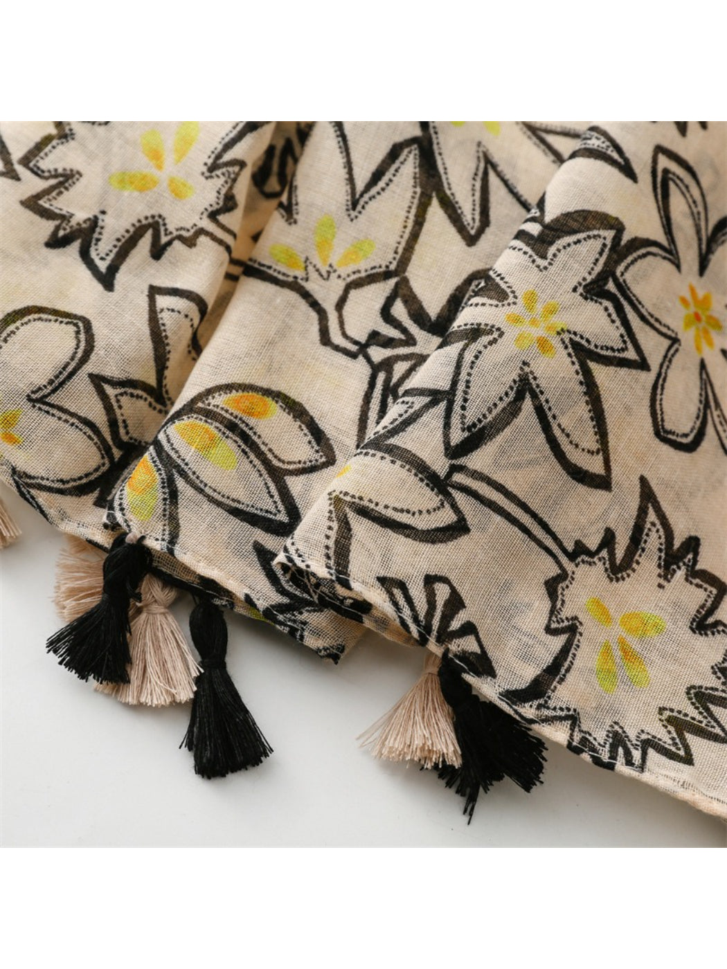 Scarvii - Sketch Floral Print Lightweight Scarf