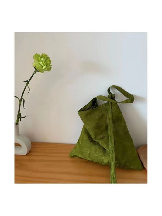 Close-up of olive pattern on Cosbai foldable shopper bag fabric