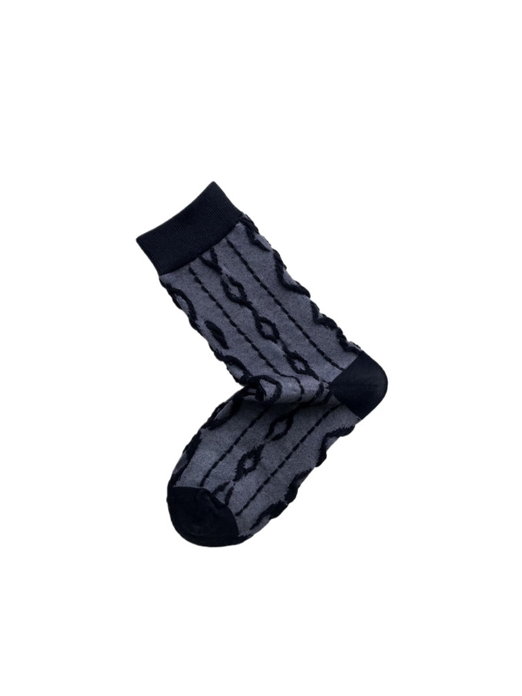 Rufia – Geometric Embossed Mid-Calf Socks