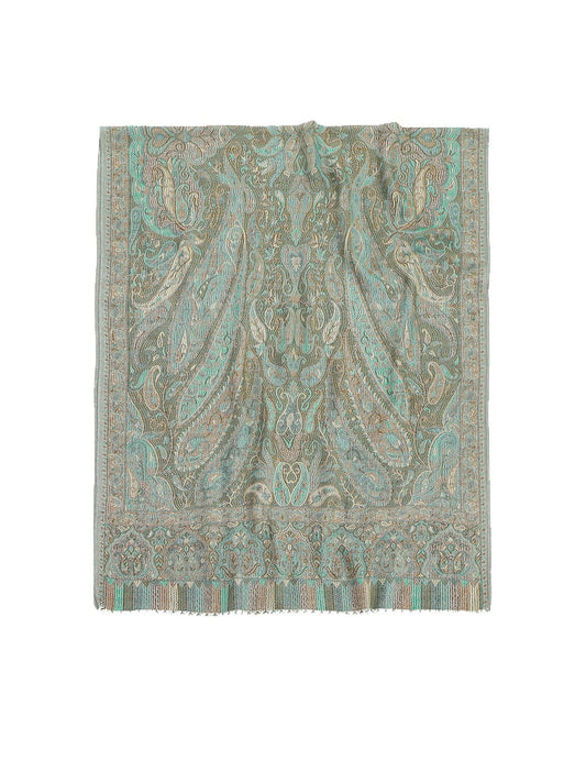 Scarvii - Ethnic Print Fringed Shawl Scarf
