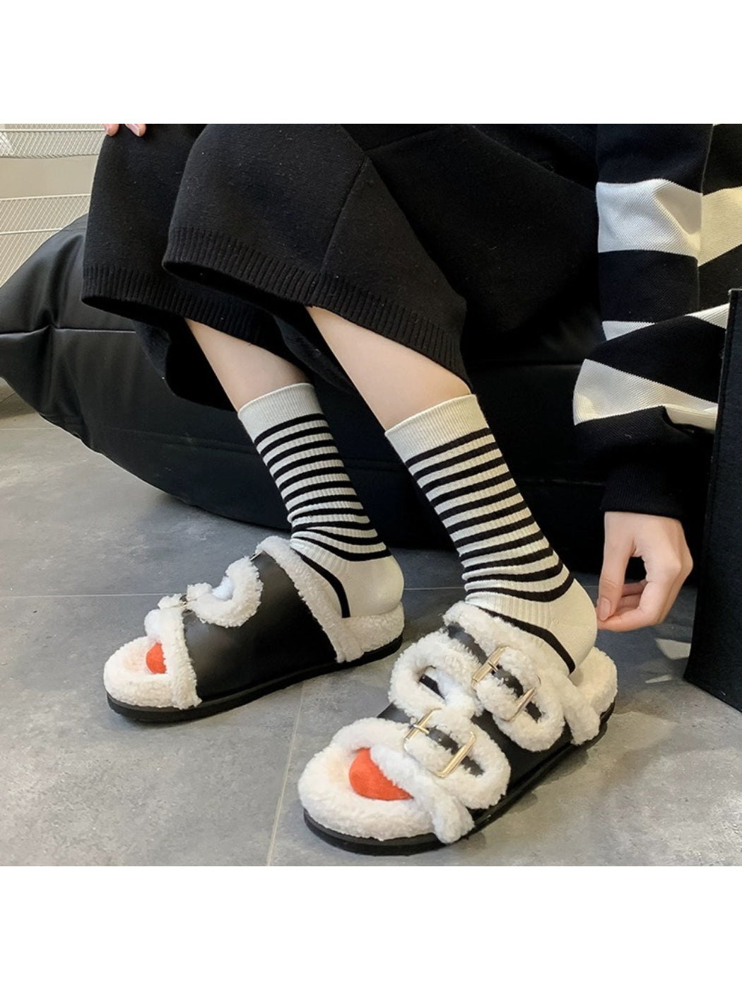 Rufia - Y2K Colorblock Stripe Crew Socks product image 7