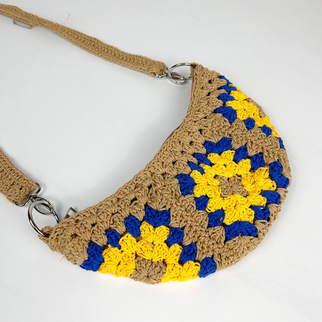 Cosbai - Floral Crochet Mini Dumpling Bag