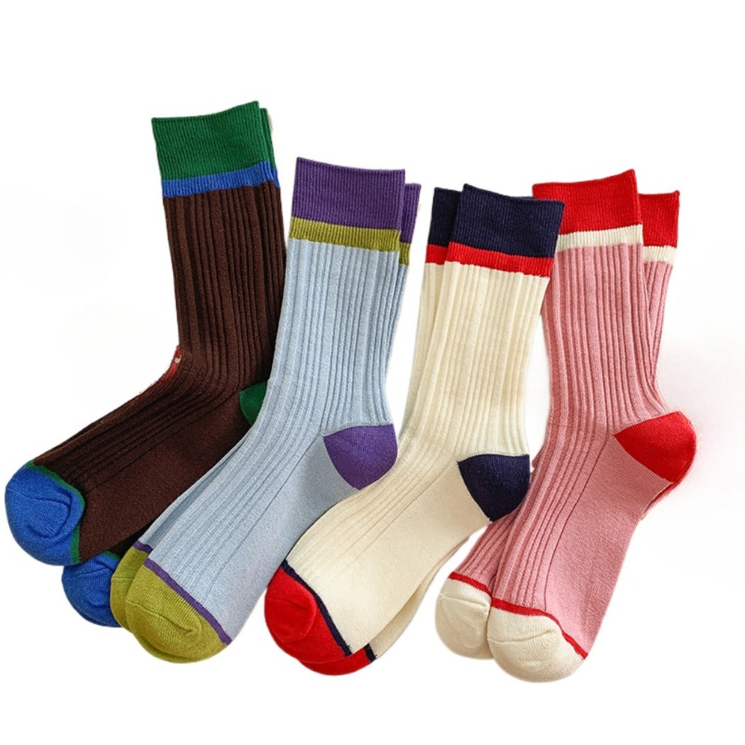 Rufia - Color-Block Textured Socks - Stylish & Soft