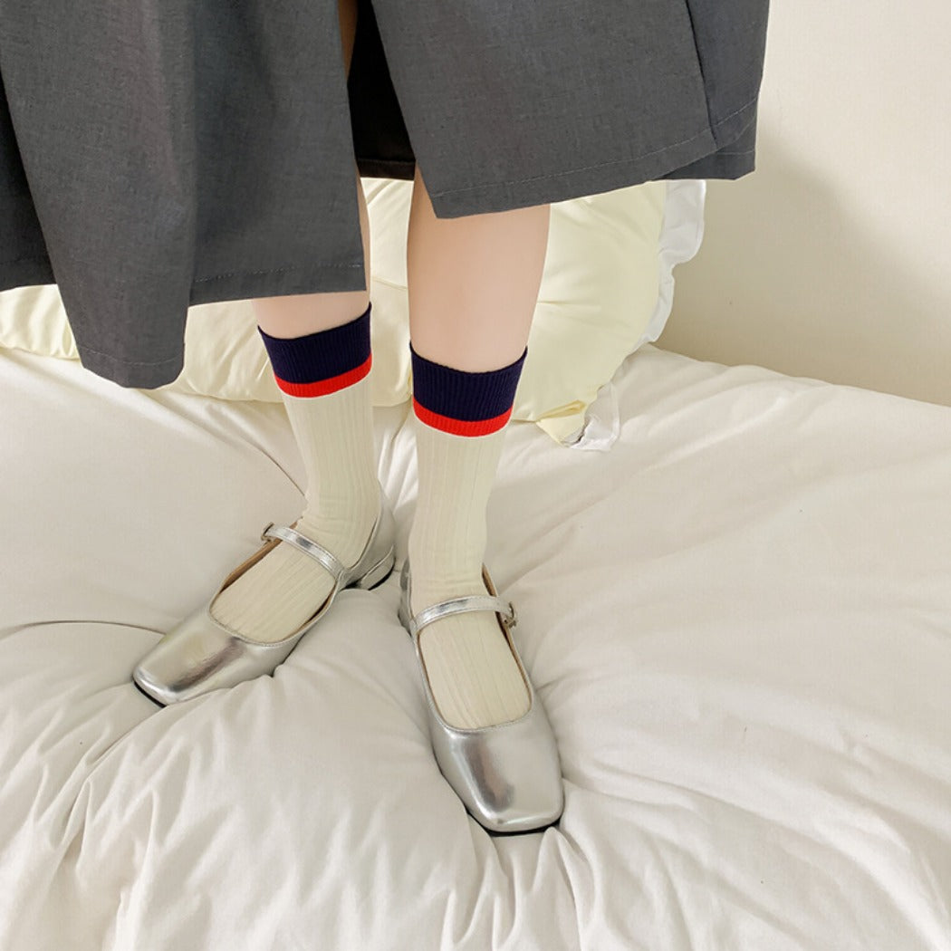 Rufia - Color-Block Textured Socks - Stylish & Soft