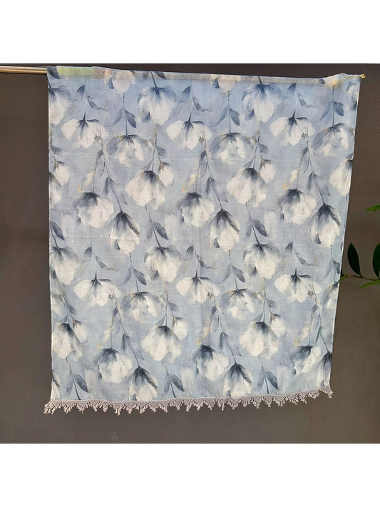 Scarvii - Summer Light Blue Floral Wrap Scarf