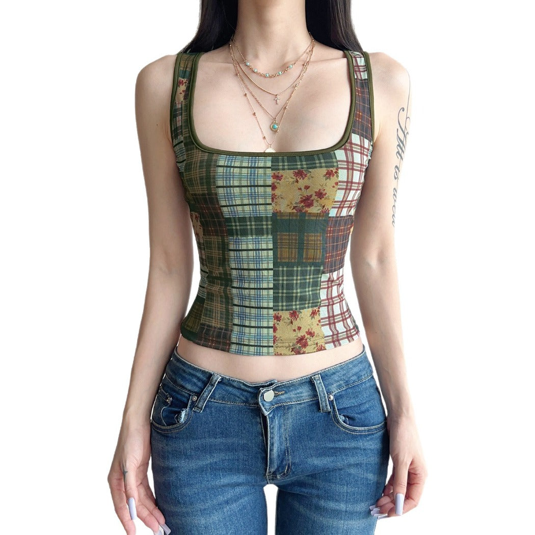 Vesty - Vintage Floral Crop Top small - Cottagecore Chic