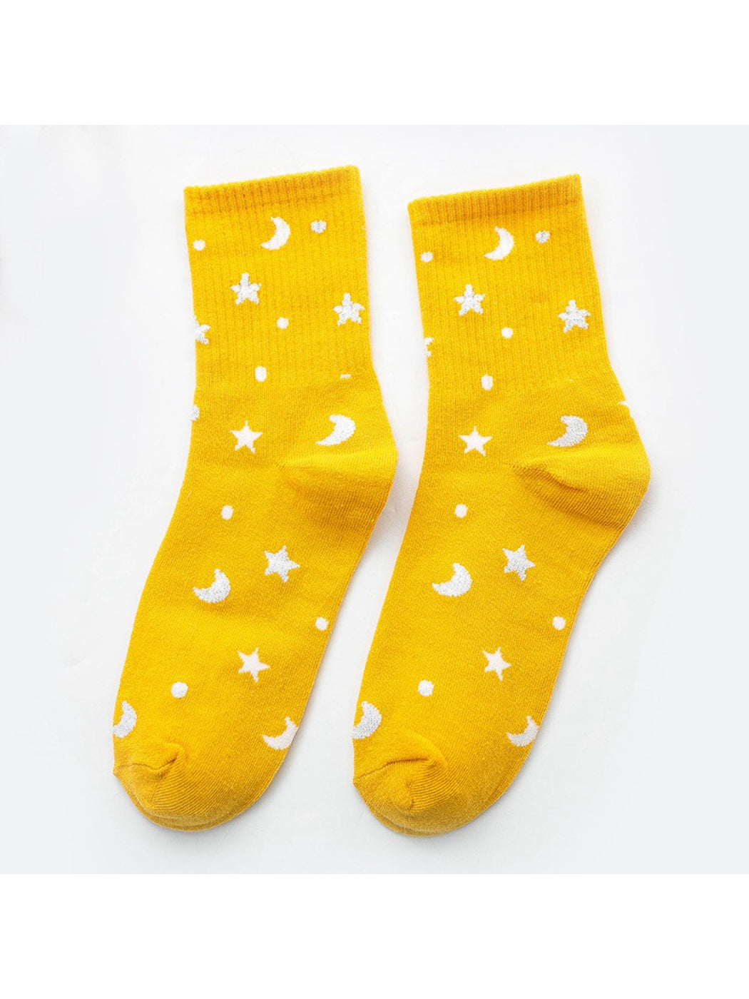 Rufia - Moon and Star Pattern Crew Socks