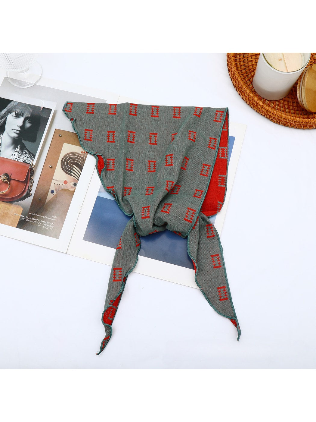 Scarvii - Geometric Print Lightweight Double Sided Bandana