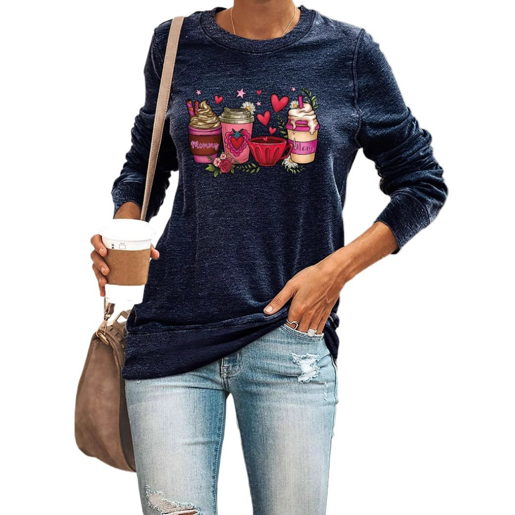 Teesher - Pink Milk Tea Print Tee - Casual Chic