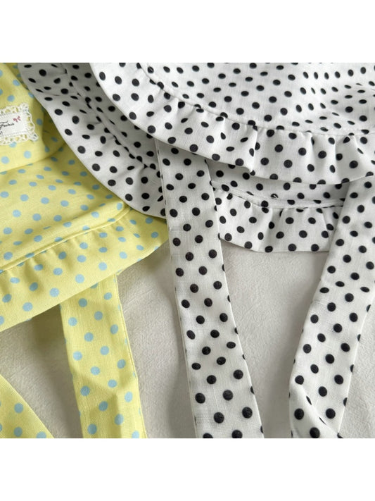 Haila - Ruffle Brim Polka Dot Casual Bucket Hat
