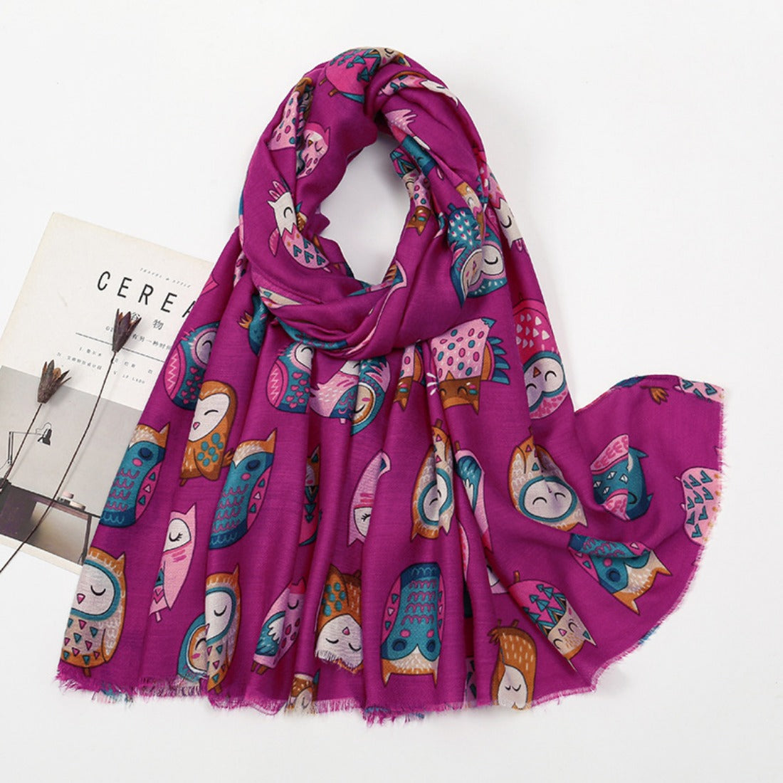 Scarvii - Cute Cartoon Owl Pattern Scarf