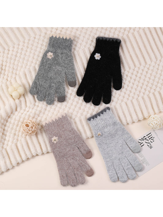 Gloving - Floral Accent Touchscreen Gloves