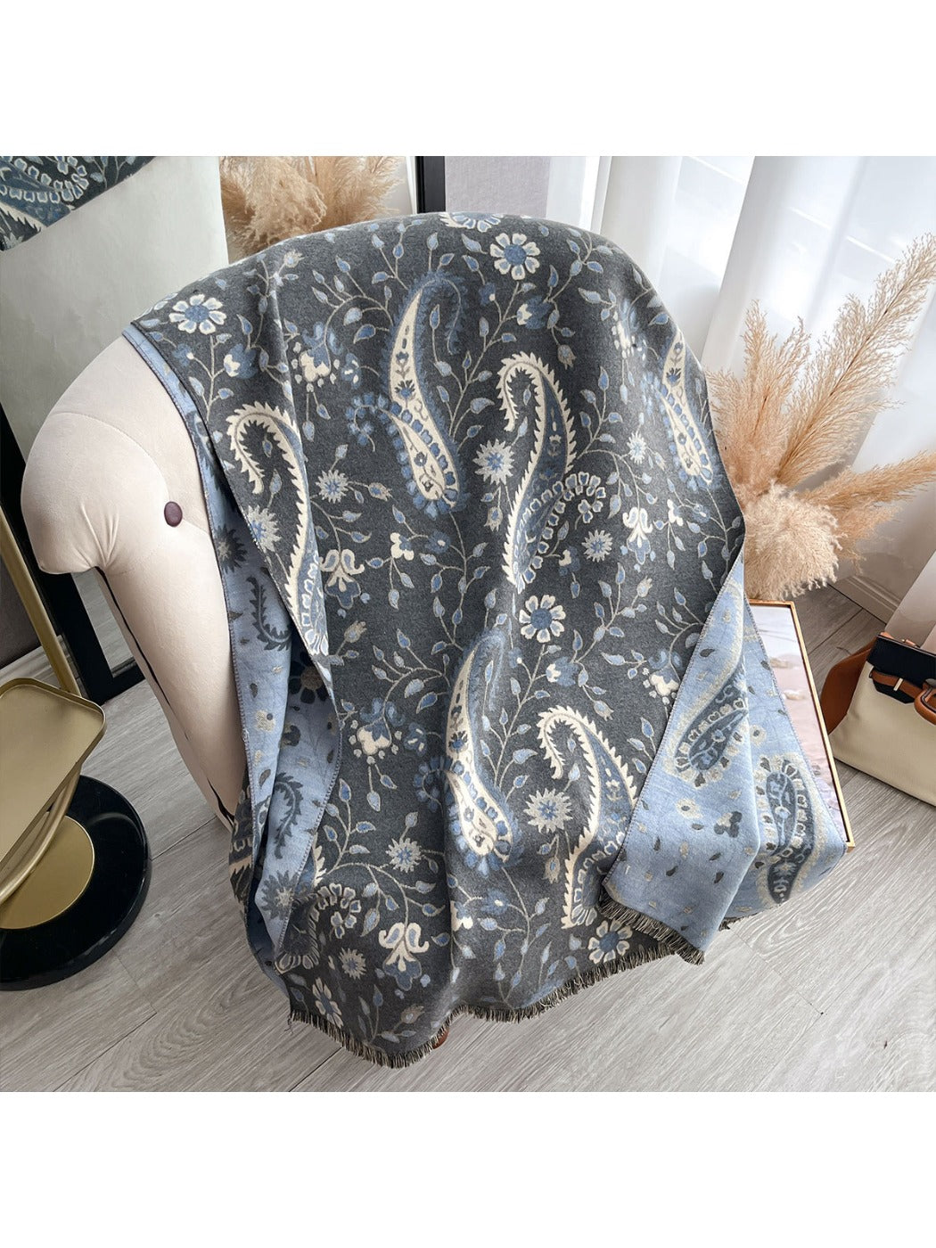 Scarvii - Double-Sided Paisley Print Scarf & Wrap
