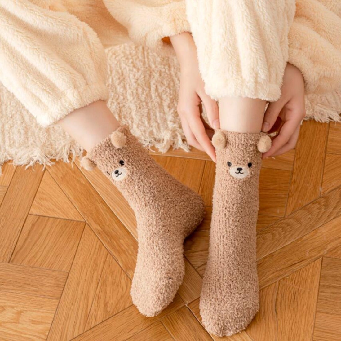 Rufia - Cute Animal Print Towel Socks