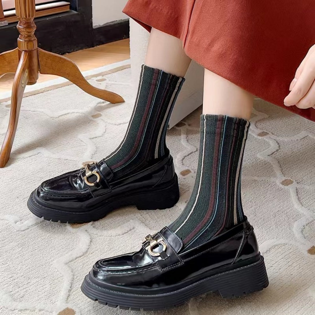 Rufia - Bohemian Colorblock Striped Socks