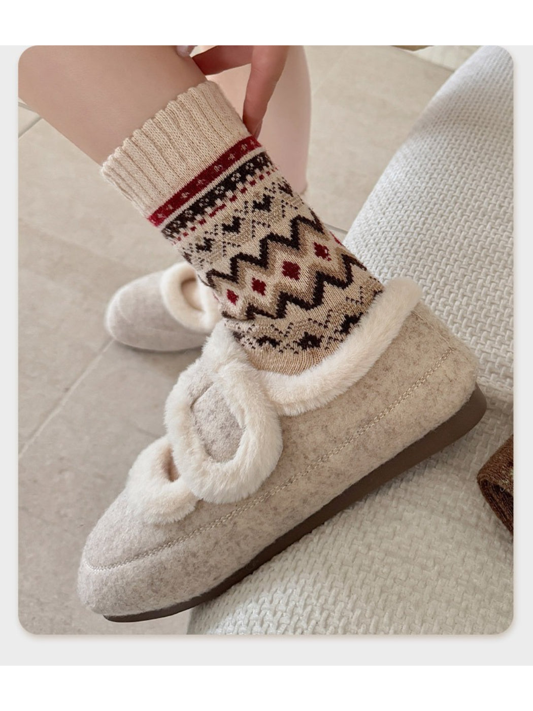 Rufia - Classic Fair Isle Crew Socks