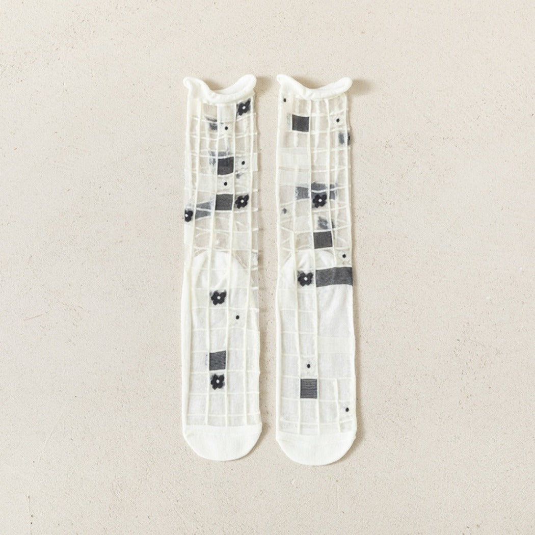 Rufia- Artistic Pattern Sheer Summer Socks