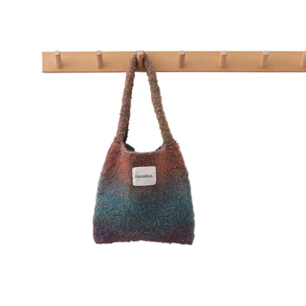 Cosbai - Vintage Ombre Knit Shoulder Bag - Simple & Stylish